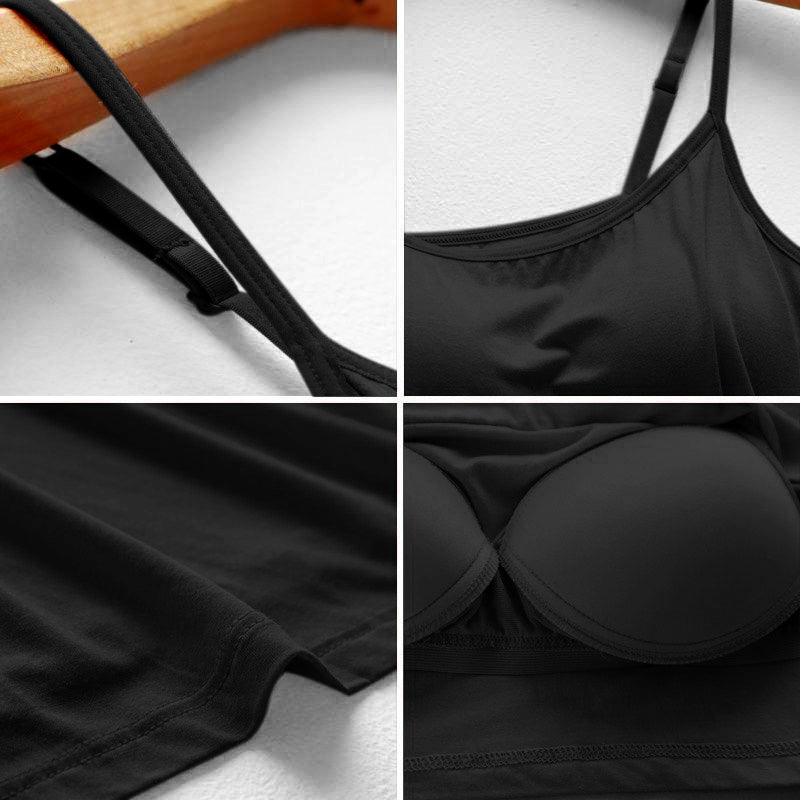 Women Camisole Vest Underwear Summer Soft Tank Top Bra Spaghetti Strap Modal Sl image 19