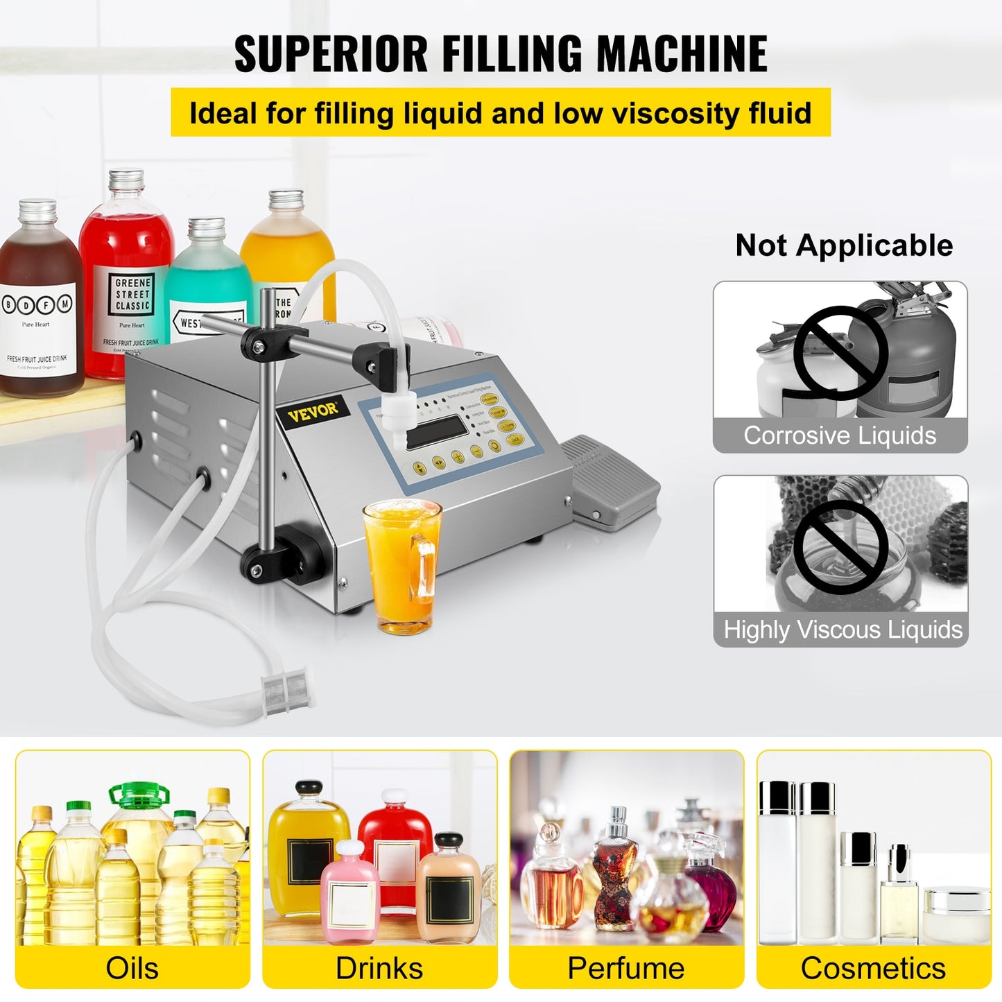 VEVOR Liquid Filling Machine 5-3500 ml GFK160 Digital Control Water Drink Perfu image 3