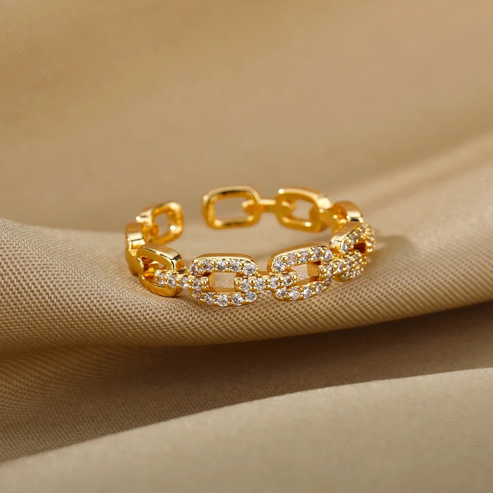 Stainless Steel Rings for Women Aesthetic Sunflower Gold Plated Wedding Couple image 39