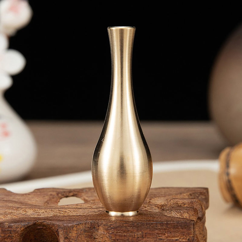 Nordic Mini Pure Copper Vase Plated Golden Flower Home Decoration Living Room A image 1