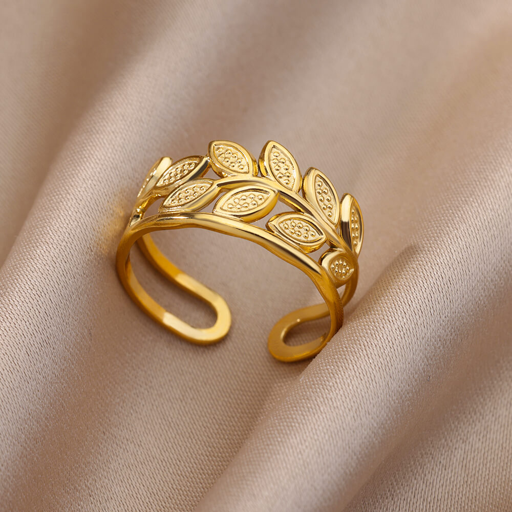 Stainless Steel Rings for Women Aesthetic Sunflower Gold Plated Wedding Couple image 28