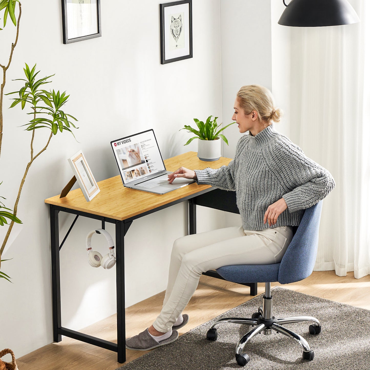 JHK Computer Desk Writing Study Office Gaming Table Modern Simple Style Compact image 11