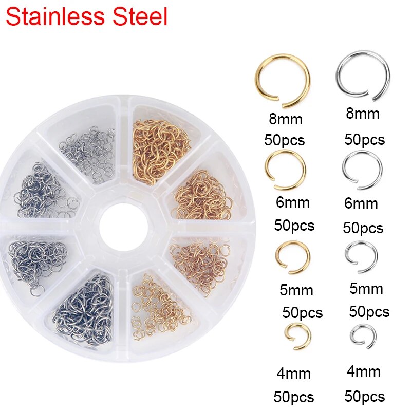 Stainless Steel Lobster Clasps Jump Rings Necklace Making Gold Color Extender C image 5