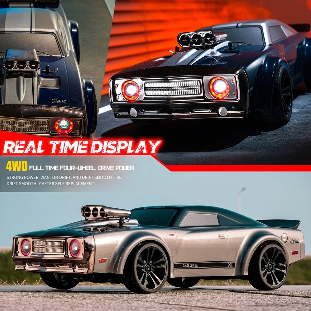 16303 1:16 50KM/H RC Car 4WD With LED Remote Control Muscle Cars High Speed Dri image 8