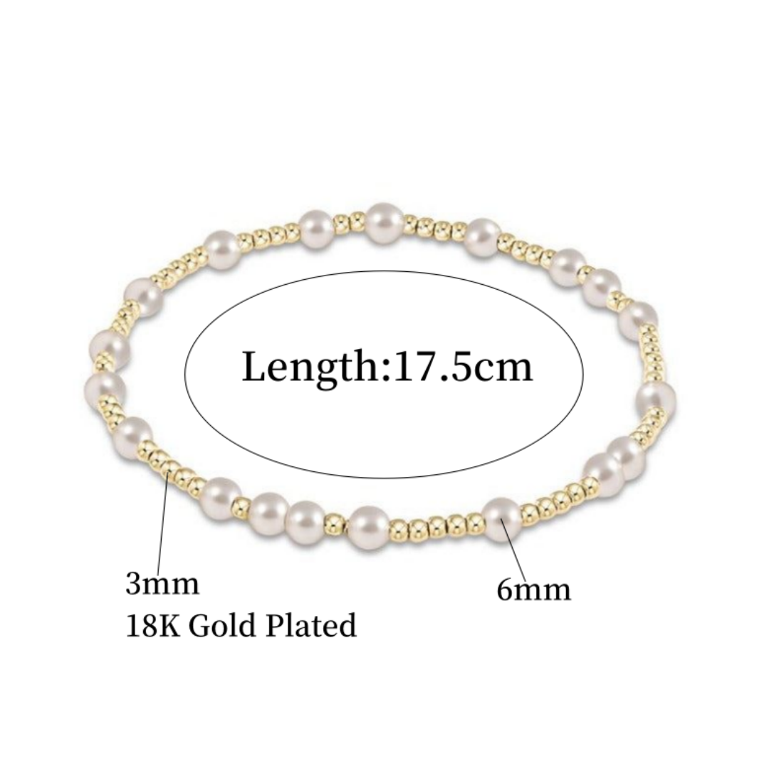 Vlen Stackable Cross Bracelet Christian Jewelry Gold Color 18 K Ball Beads Brac image 4