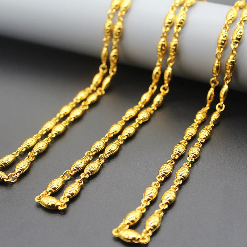 24k Gold Plated Necklace For Men Original Hiphop Bar Rap Rope Chain Africa Jewe image 2