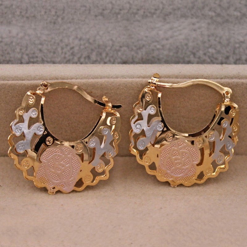 Trendy Gold Color Hollow Out Hoop Earrings For Women Fashion Jewelry Accessori image 3
