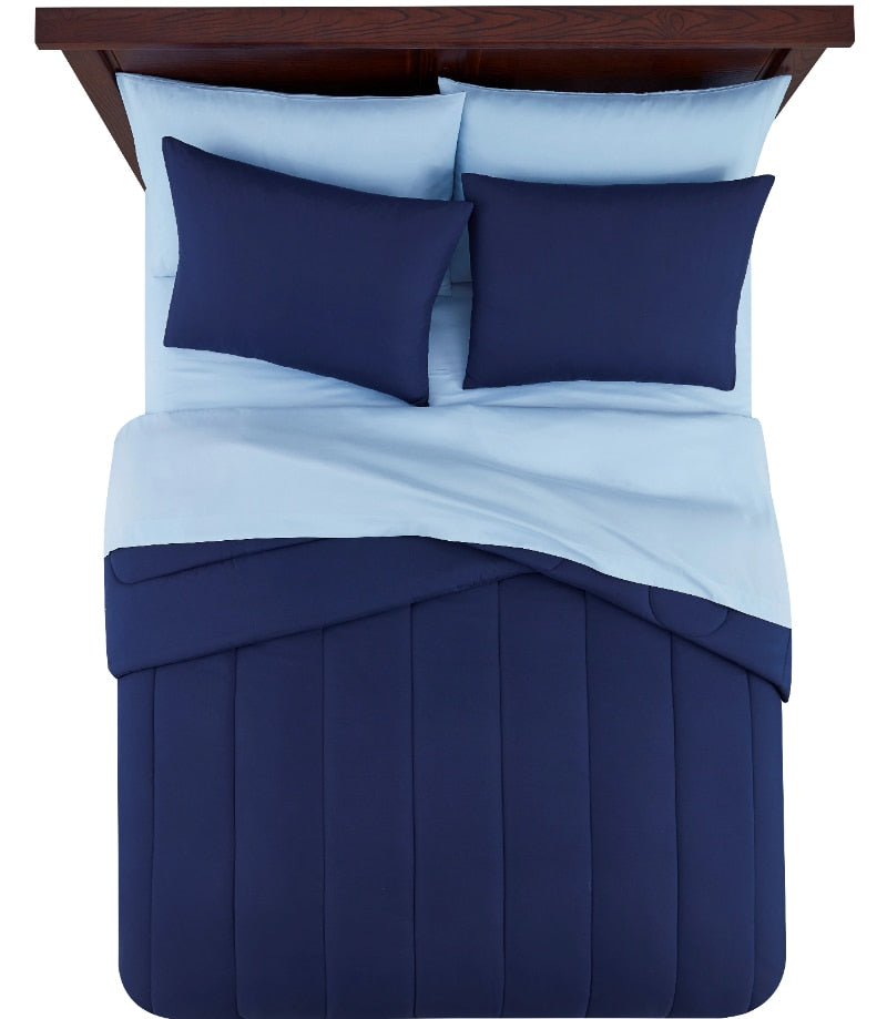 Mainstays Navy 7 Piece Bed in a Bag Comforter Bedding Set with Sheets image 5