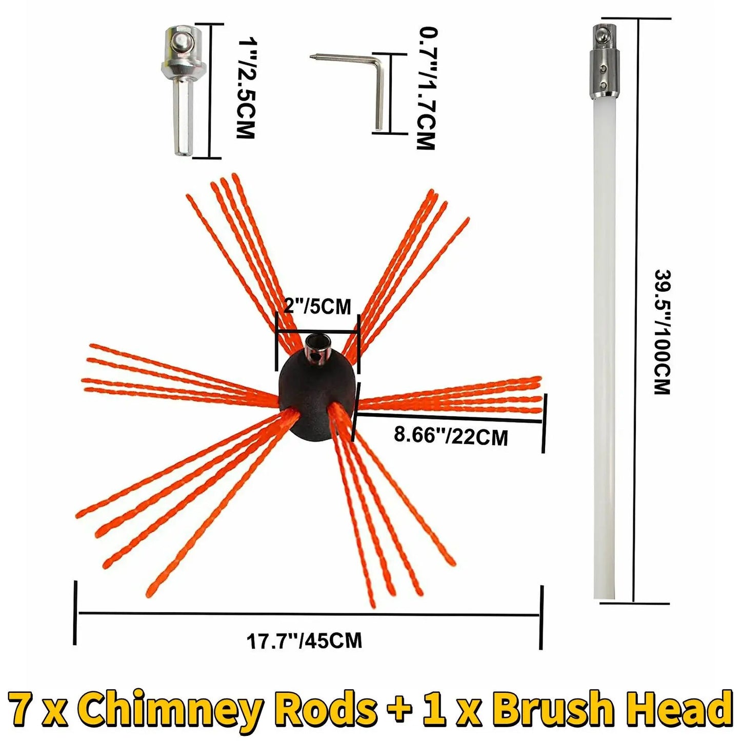 VEVOR Chimney Cleaner Sweep Kit Nylon Electrical Drill Drive Flexible Rod Rotar image 1