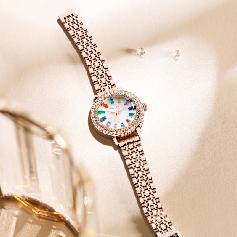ROCOS Luxury Elegant Watch for Women Rose Gold Watch Fashion Ladies Quartz image 3
