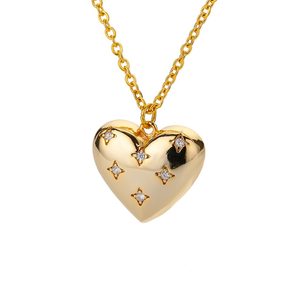 Heart Necklace For Women Stainless Steel Gold Color Necklaces Pendant 2022 image 5
