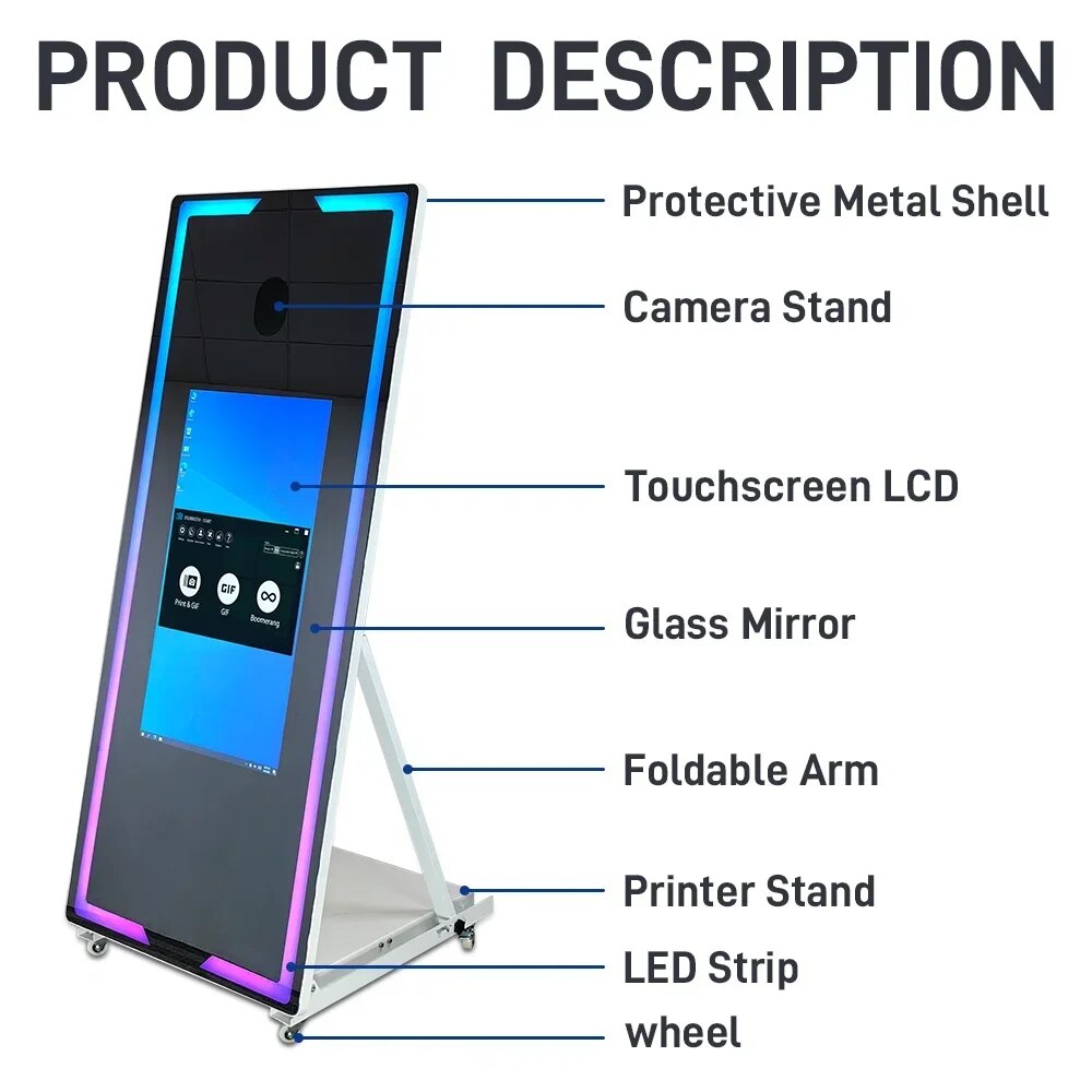 Touch Screen Photobooth Portable Mirror Magic Machine for Wedding Party Activit image 11