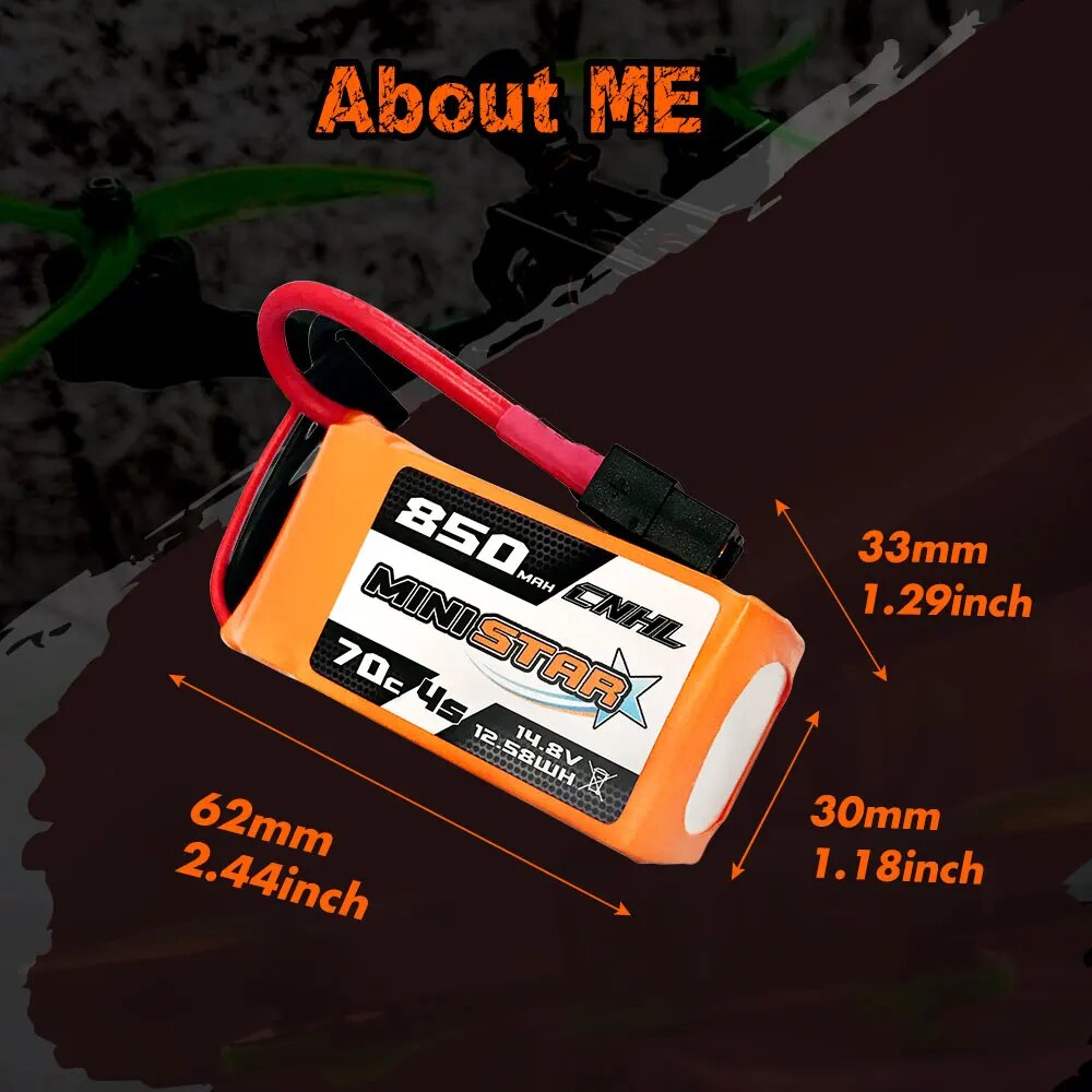 3PCS CNHL 3S 4S 11.1V 14.8V Lipo Battery 650mAh 850mAh 70C MiniStar With XT30 X image 9