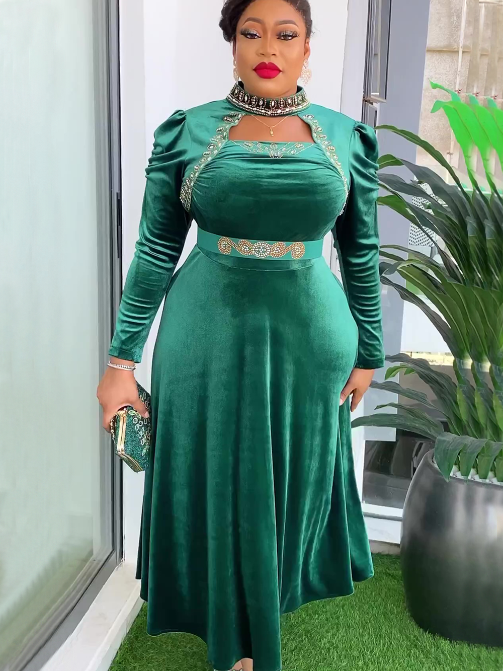 Plus Size Dubai Luxury Wedding Party Dresses for Women 2024 New African Evening image 0