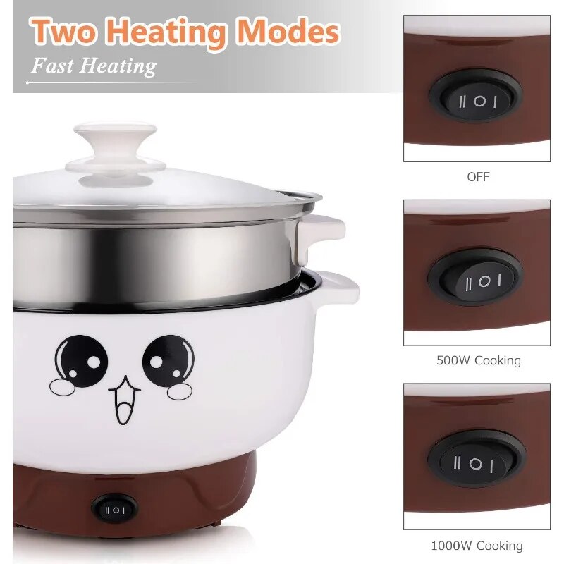 4-in-1 Multifunction Electric Cooker Skillet Wok Electric Hot Pot FBoiled Egg S image 5