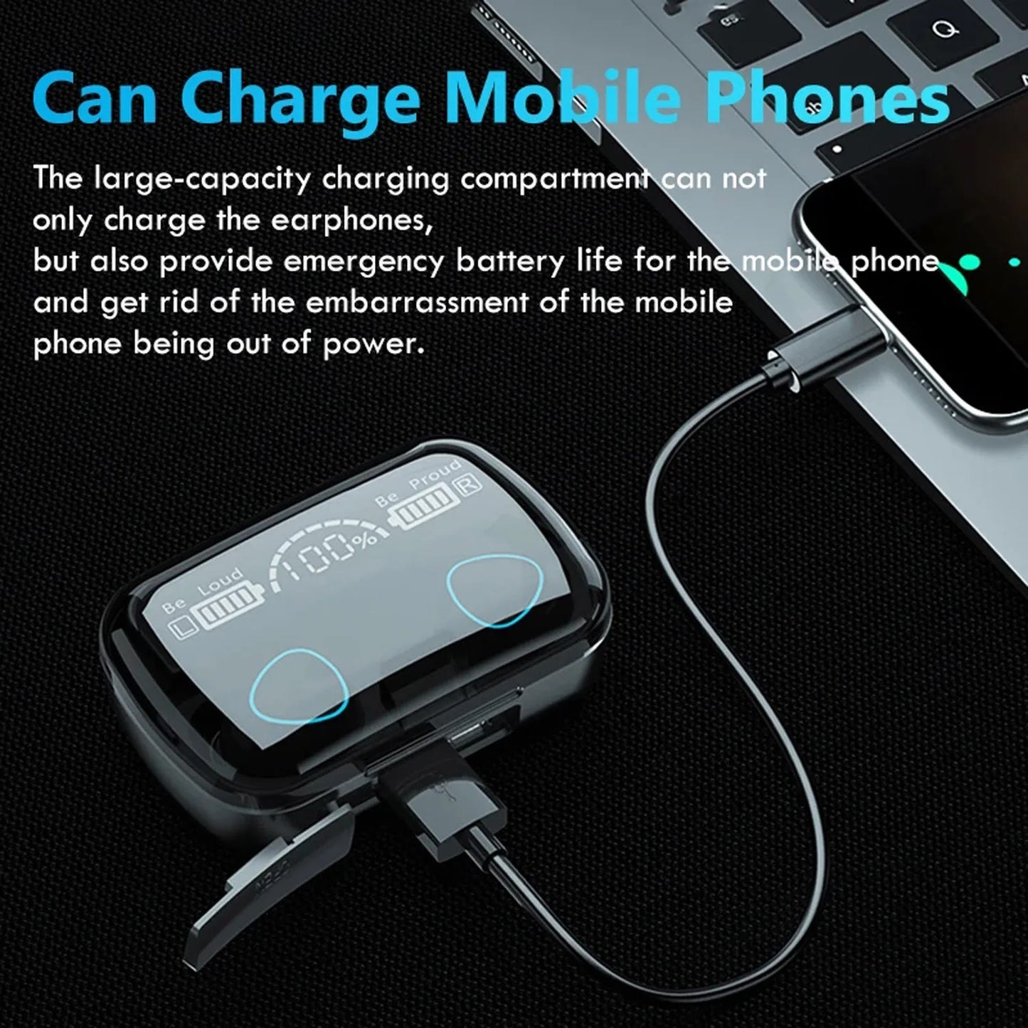 TWS M10 Wireless Bluetooth Headphones LED Display 3500mah Charging Box 9D Stere image 4