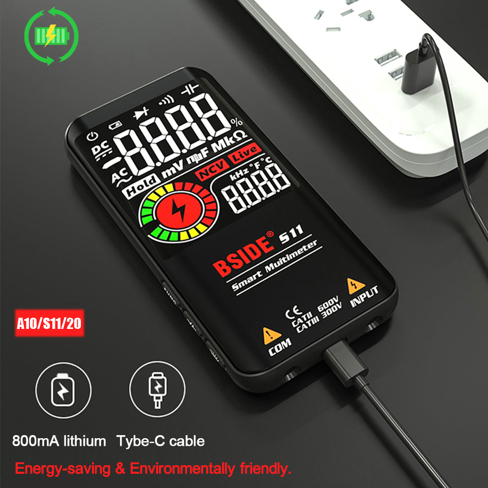 BSIDE Profesional Digital Multimeter Smart 9999 EMF Multitester DC AC Voltage C image 6