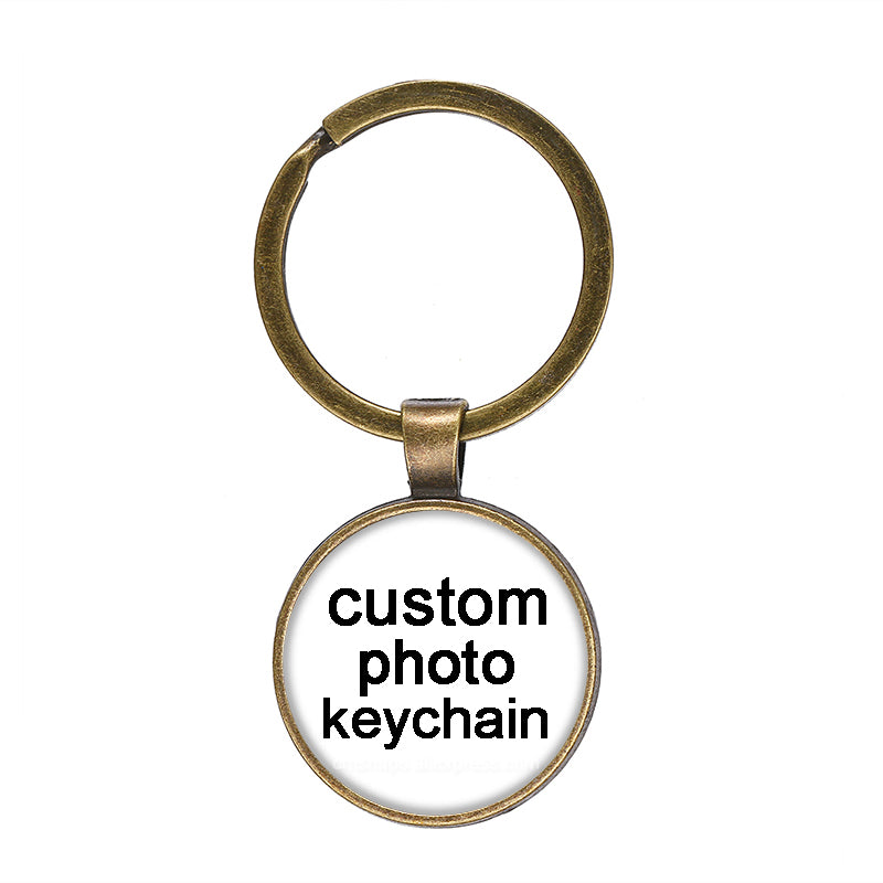 Personalized Custom Black/Golden/Bronze/Silver plated Keychain Photo Family LOG image 7