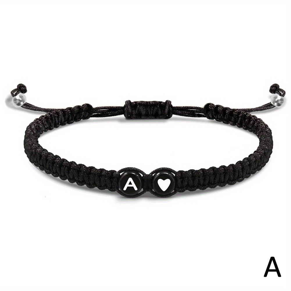 26 Letters Initial Heart Bracelets Handmade Adjustable A-Z Name Braided Bracele image 10