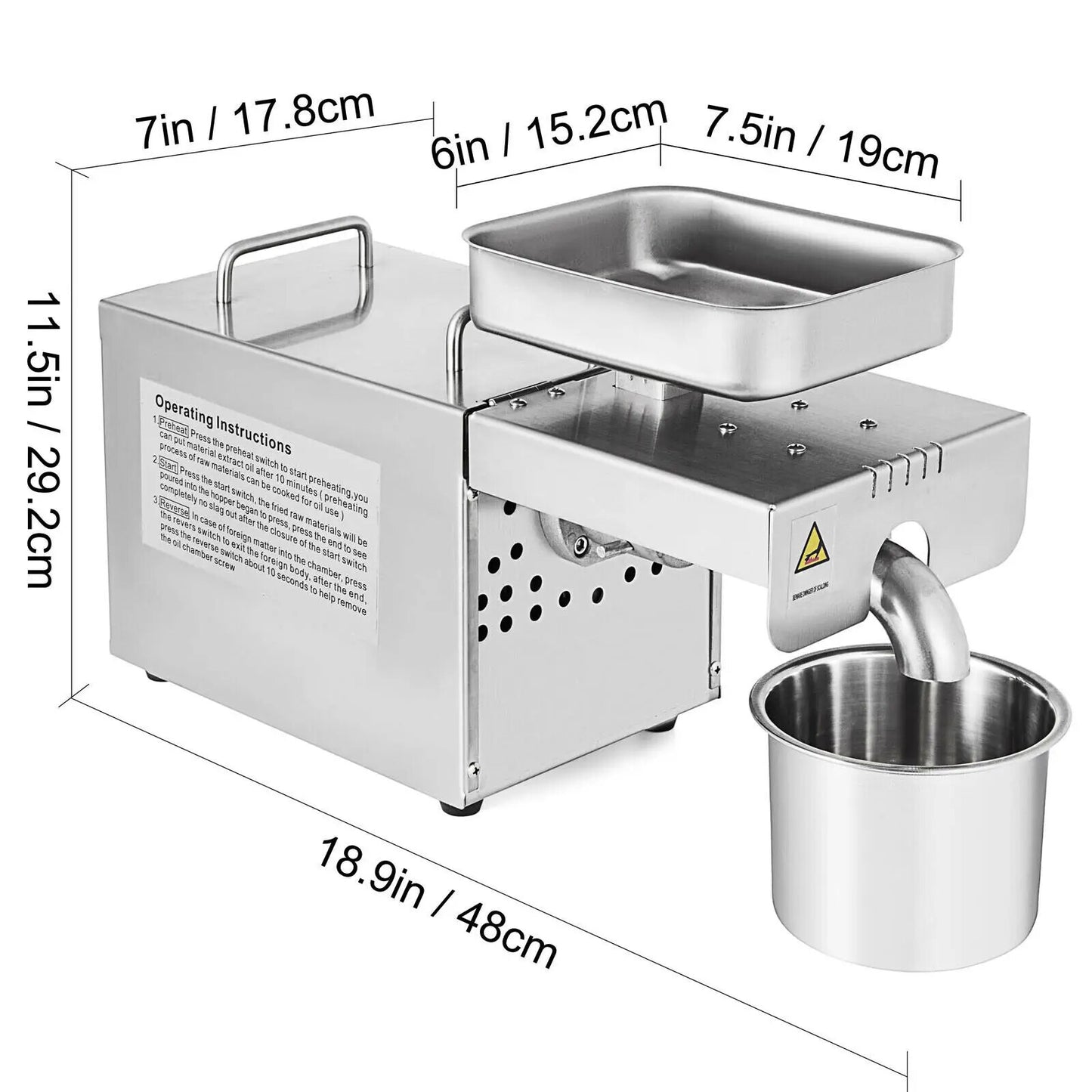 VEVOR Electric Oil Extractor Automatic Oil Press Machine for Home & Commercial image 5