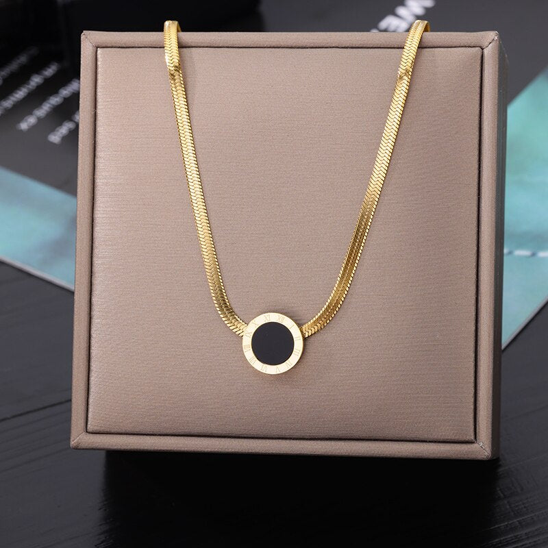Fashion Punk Double Layer Thick Clavicle Chain Stainless Steel Gold Color image 5