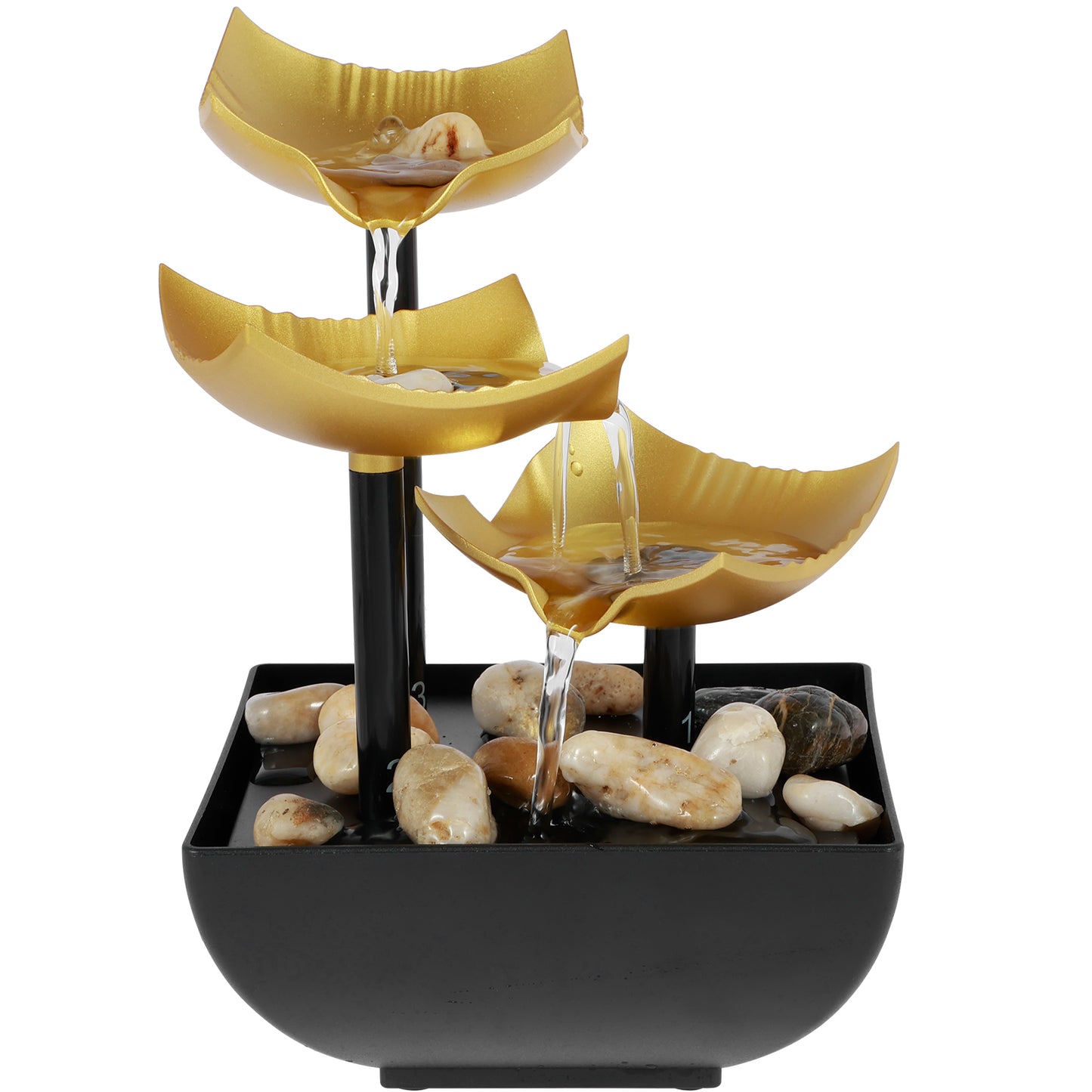 Tabletop Fountain with Light Meditation Water Fountain Small Waterfall Ornament image 1