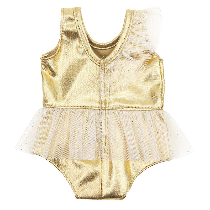 Doll Clothes 43cm Xiafu Doll Golden One-piece Doll Swimsuit image 5