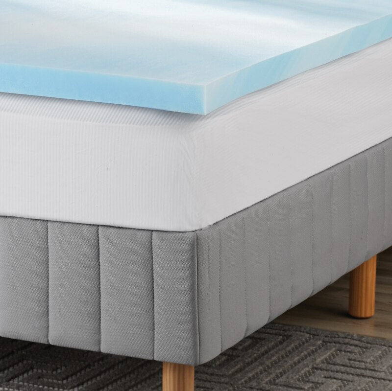 Mainstays 2" Blue Swirl Memory Foam Mattress Topper, Queen image 0