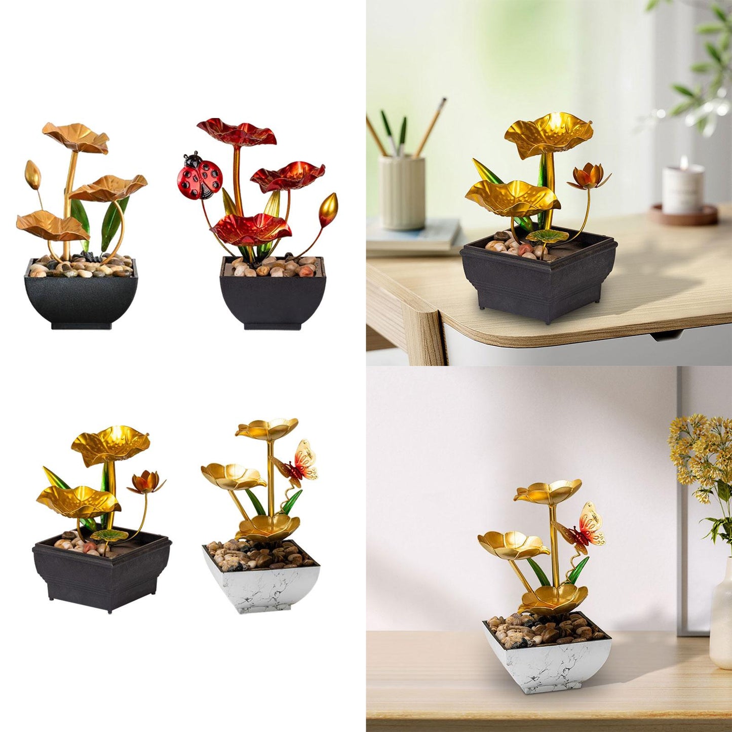 Tabletop Fountain Traditional Fengshui Easy to Use Indoor Relaxation Indoor Dec image 4