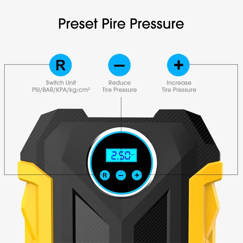 CARSUN Portable Automobile Air Compressor Digital Tire Inflation Pump LED Lamp image 4
