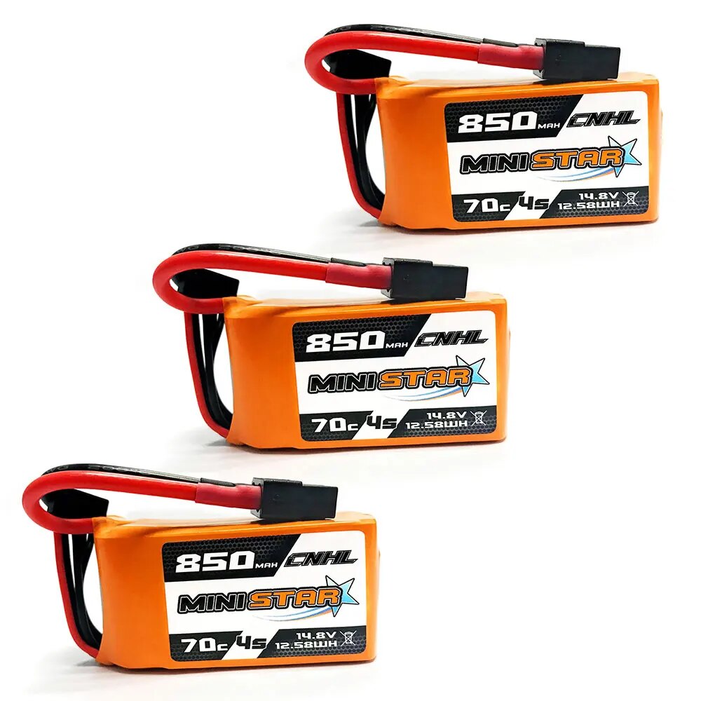 3PCS CNHL 3S 4S 11.1V 14.8V Lipo Battery 650mAh 850mAh 70C MiniStar With XT30 X image 6