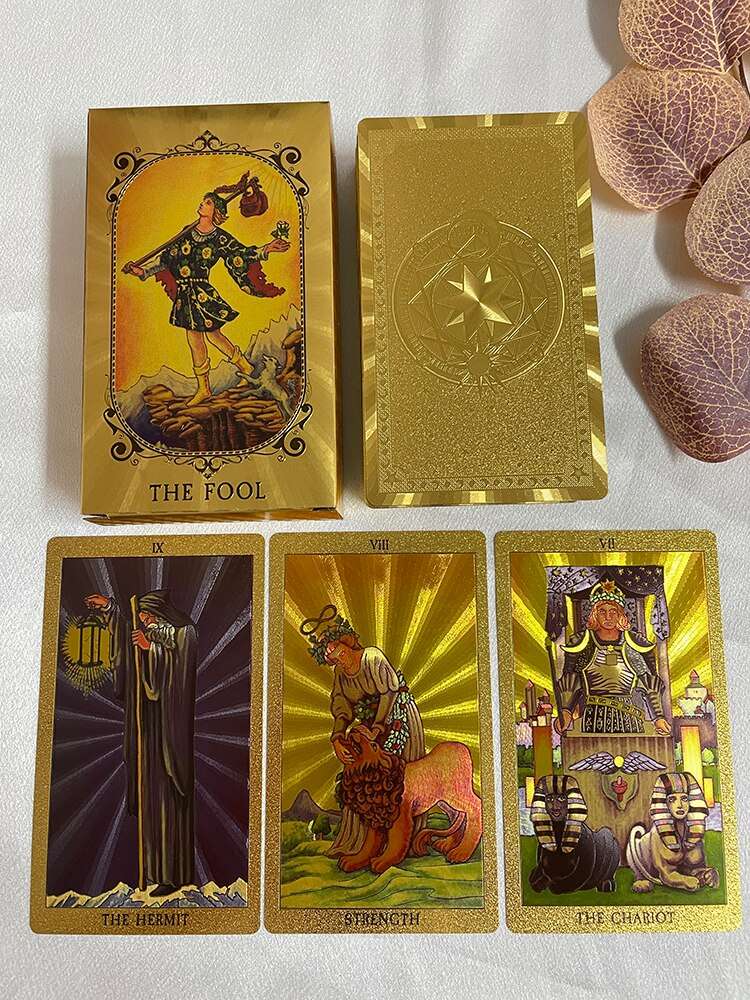 Golden Tarot 12x7cm English Deck Classic for Beginners with Color Paper Guide B image 6