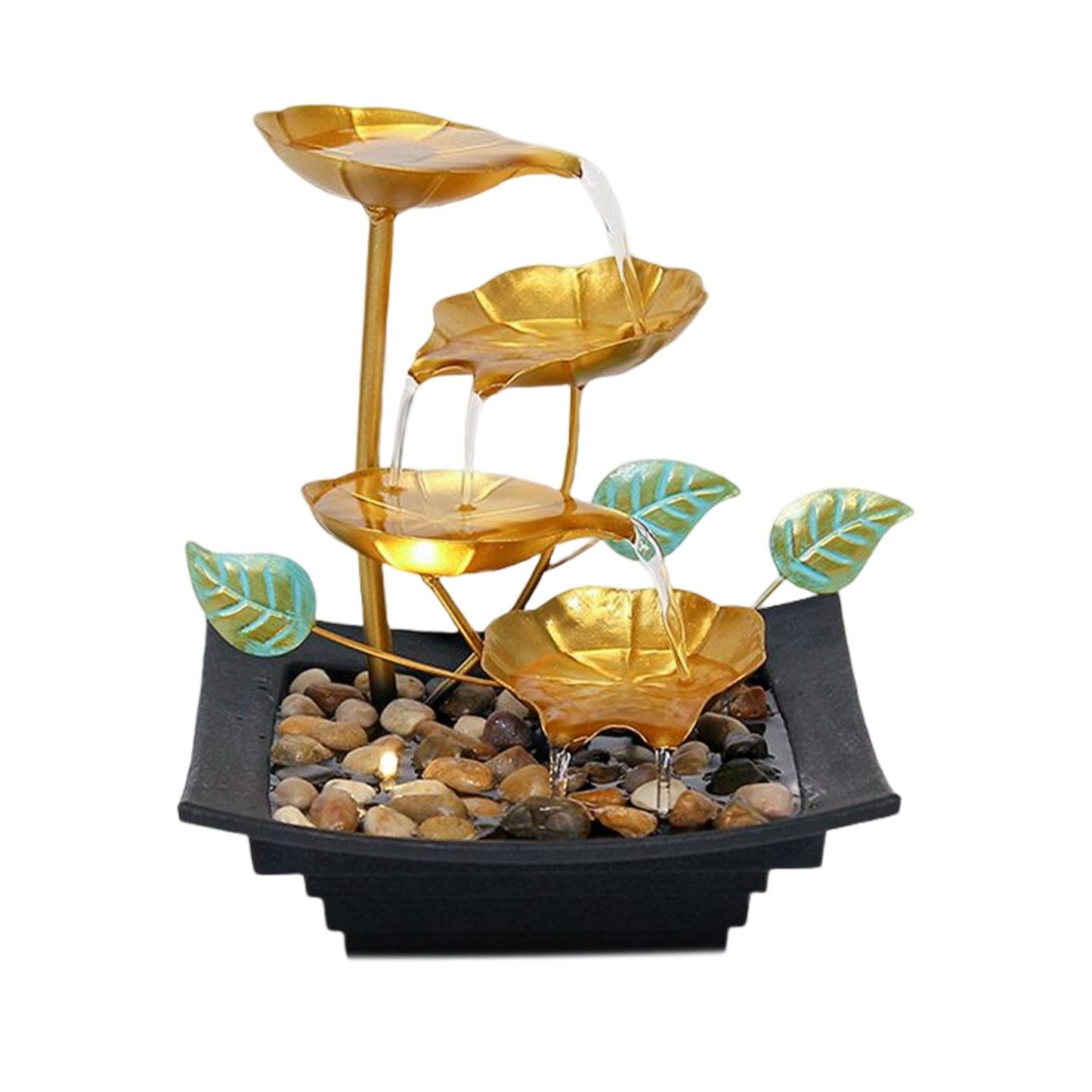 Tabletop Water Fountain Small Indoor Waterfall Fountain for Desktop Feng Shui O image 1