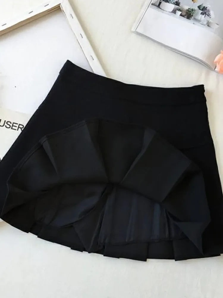 ZOKI Vintage Gray Pleated Skirt Women Kawaii High Waist Mini Skirts Korean Fash image 4