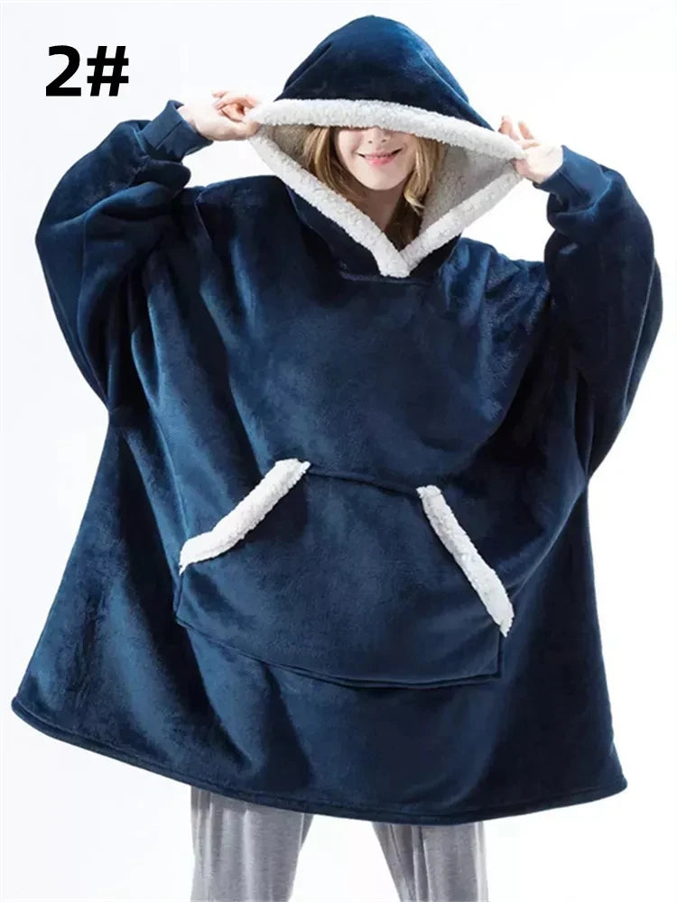 Winter Hoodies Sweatshirt Women Men Pullover Fleece Giant TV Oversized Blanket image 10