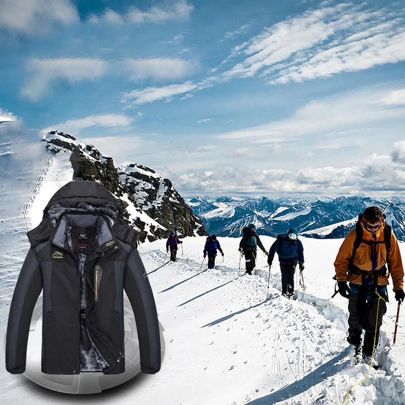 Winter Men Warm Outdoor Jackets Coats Men Waterproof Thick Fleece Jackets Men O image 6
