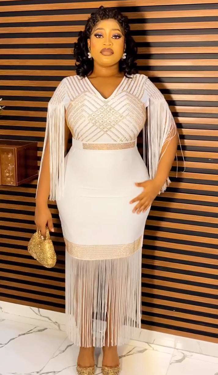 Summer African Wedding Party Dresses for Women Elegant African V-neck Sleeveles image 3