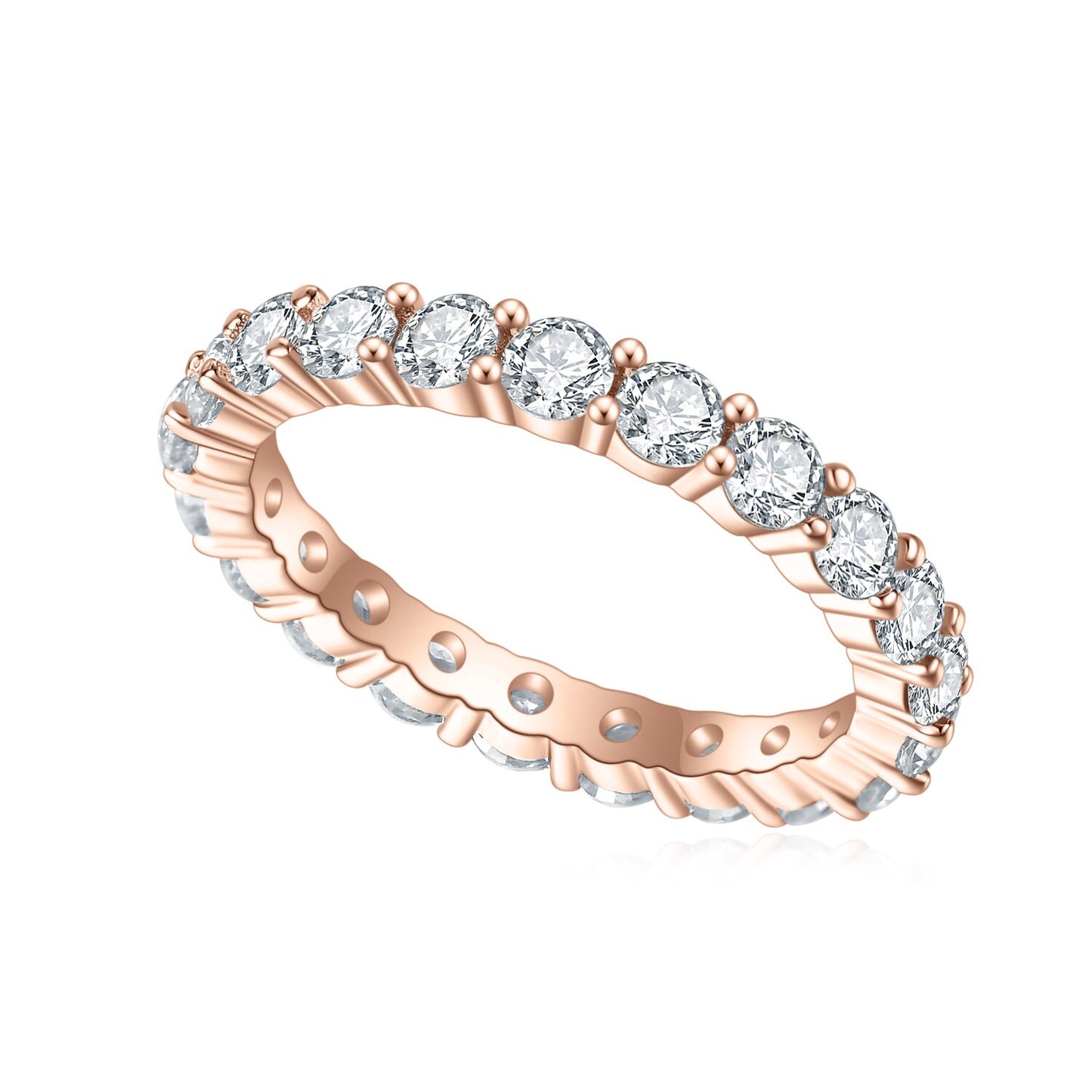 GEM'S BALLET 925 Sterling Silver 18K Gold-filled Gemstone Eternity Band Ring image 3