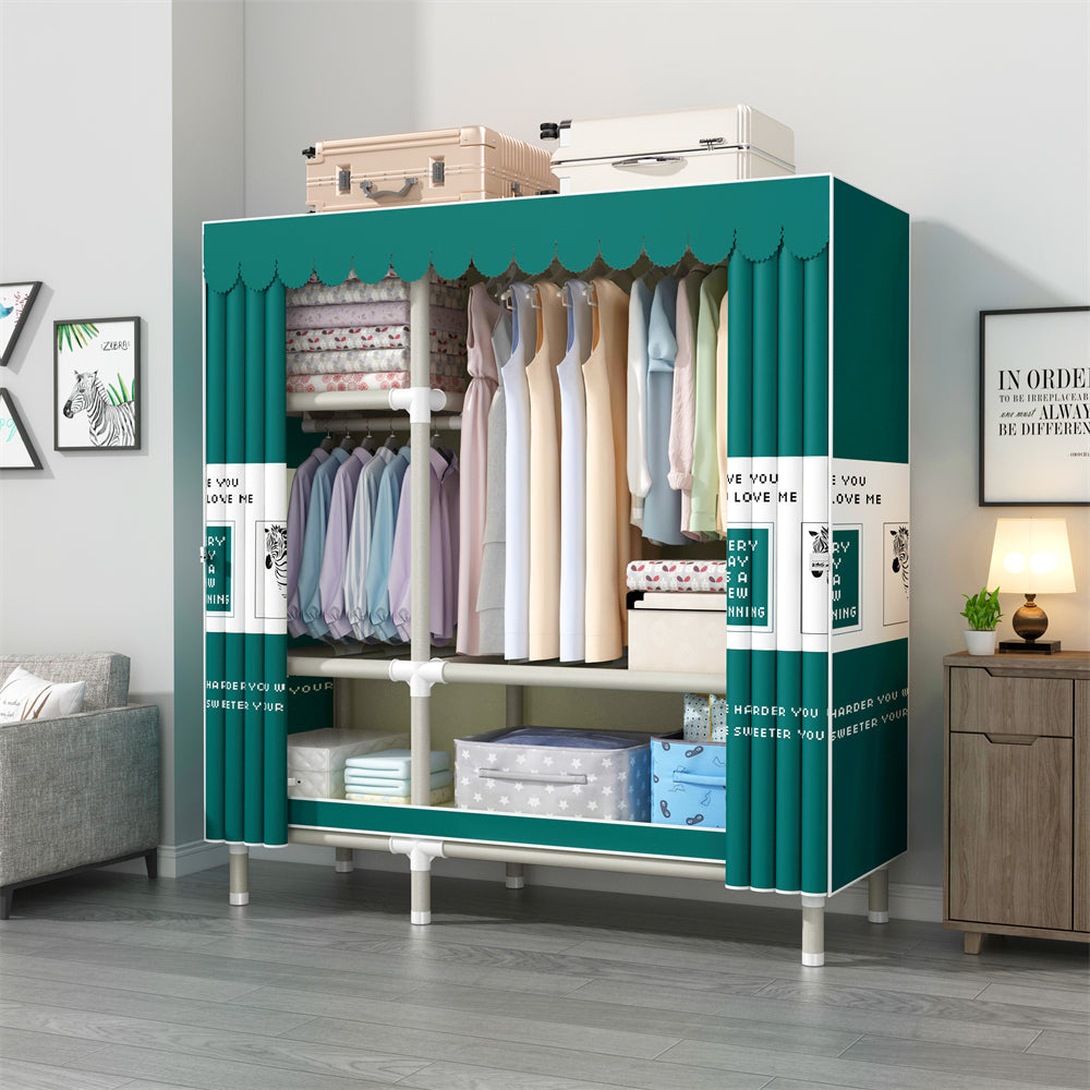 LEEGOHOME Wardrobe 130x45x170cm 26mm Painted Alloy Steel Pipe ABS Interface Who image 0