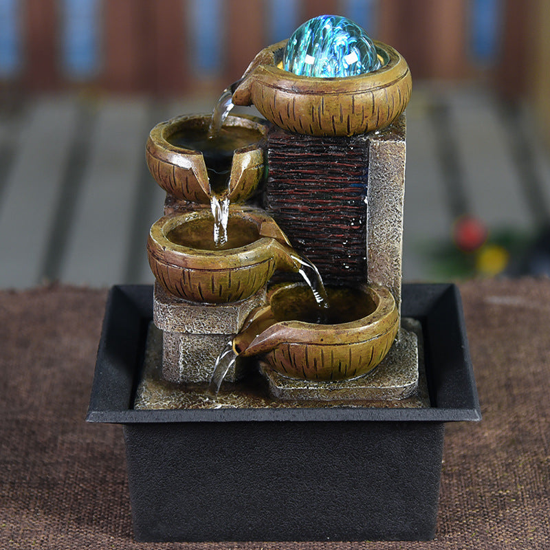 Gifts Desktop Water Fountain Portable Tabletop Waterfall Kit Soothing Relaxatio image 4