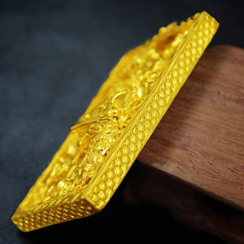 18 K Yellow Gold Color Atmospheric Men's Dragon Pendant Jewelry Wedding Engagem image 0
