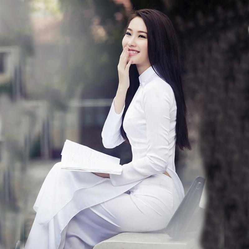 Ao Dai Vietnam Dress Women Traditional Improved Long Cheongsam Chinese Dress Qi image 1