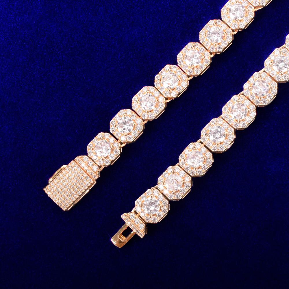 Bubble Letter Clustered Tennis Bracelet for Men Real Gold Plated Hip Hop Jewelry image 5