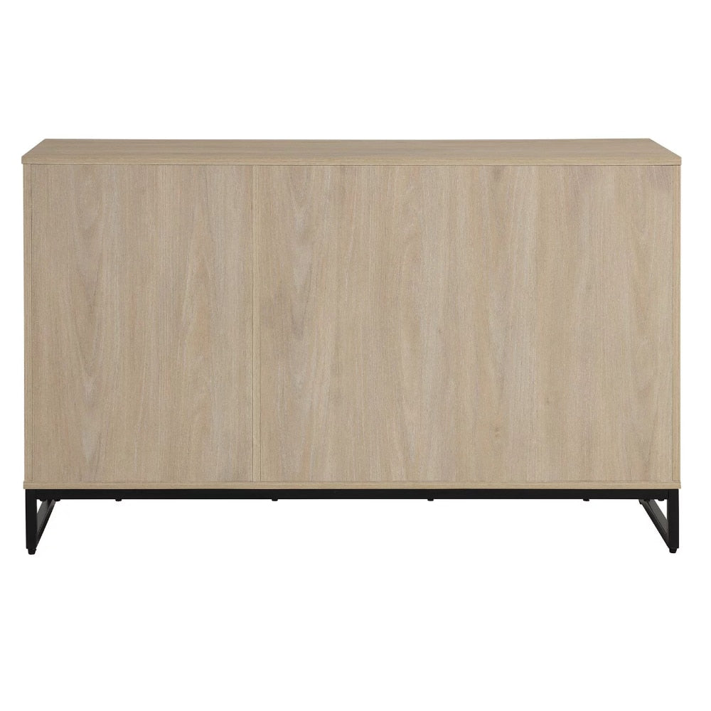 Mainstays Industrial 4 Drawer Dresser W/ Door Cabinet, Beige Oak image 4