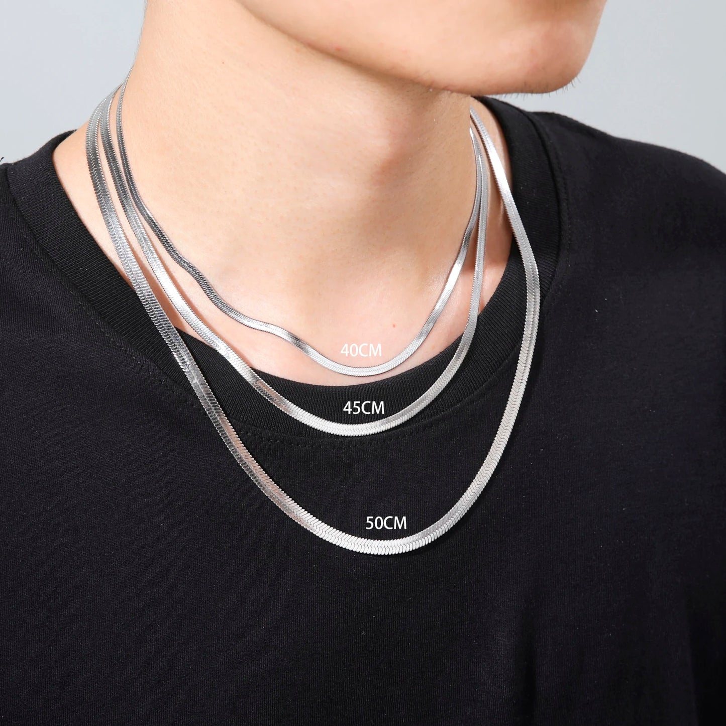 Skyrim Stainless Steel Snake Chain Necklace for Women Men Gold Color Herringbon image 11