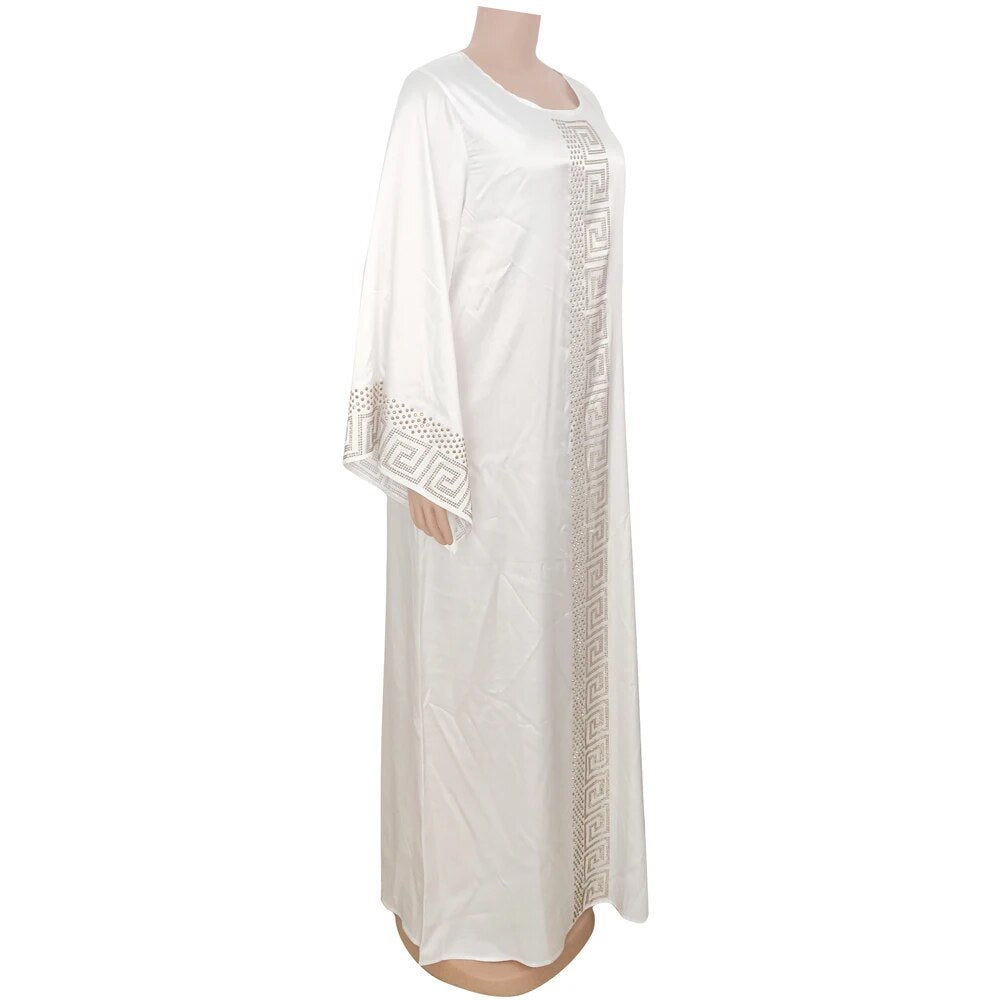 Solid Winter African Dresses For Women 2021 Muslim Maxi Dress Floor-Length Ethn image 6