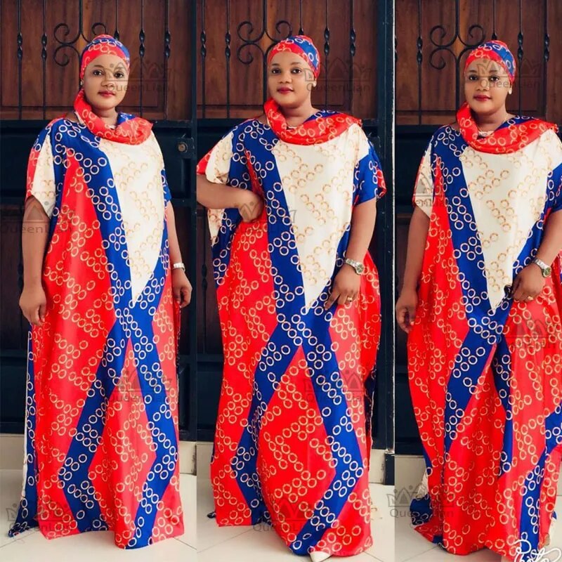 Length:150cm,Bust:190cm Free Size New Chiffon Super African Dashiki Traditio image 3