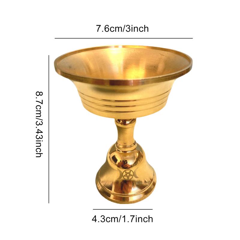Brass Oil Lamp Holder Ghee Lamp Butter Lamp Holder Golden Cup Candle Candlestic image 6