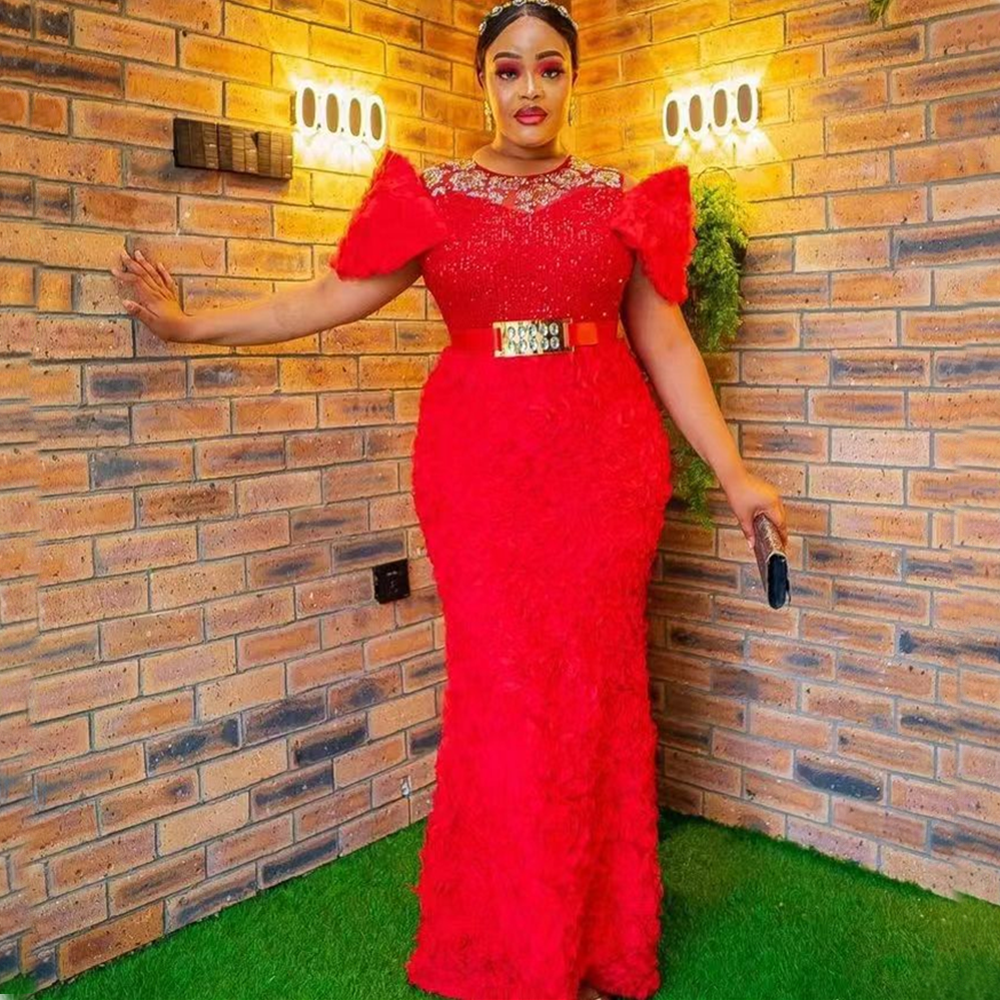 Plus Size Evening Dresses for Women African Luxury Sequin Gown Elegant Turkey W image 3