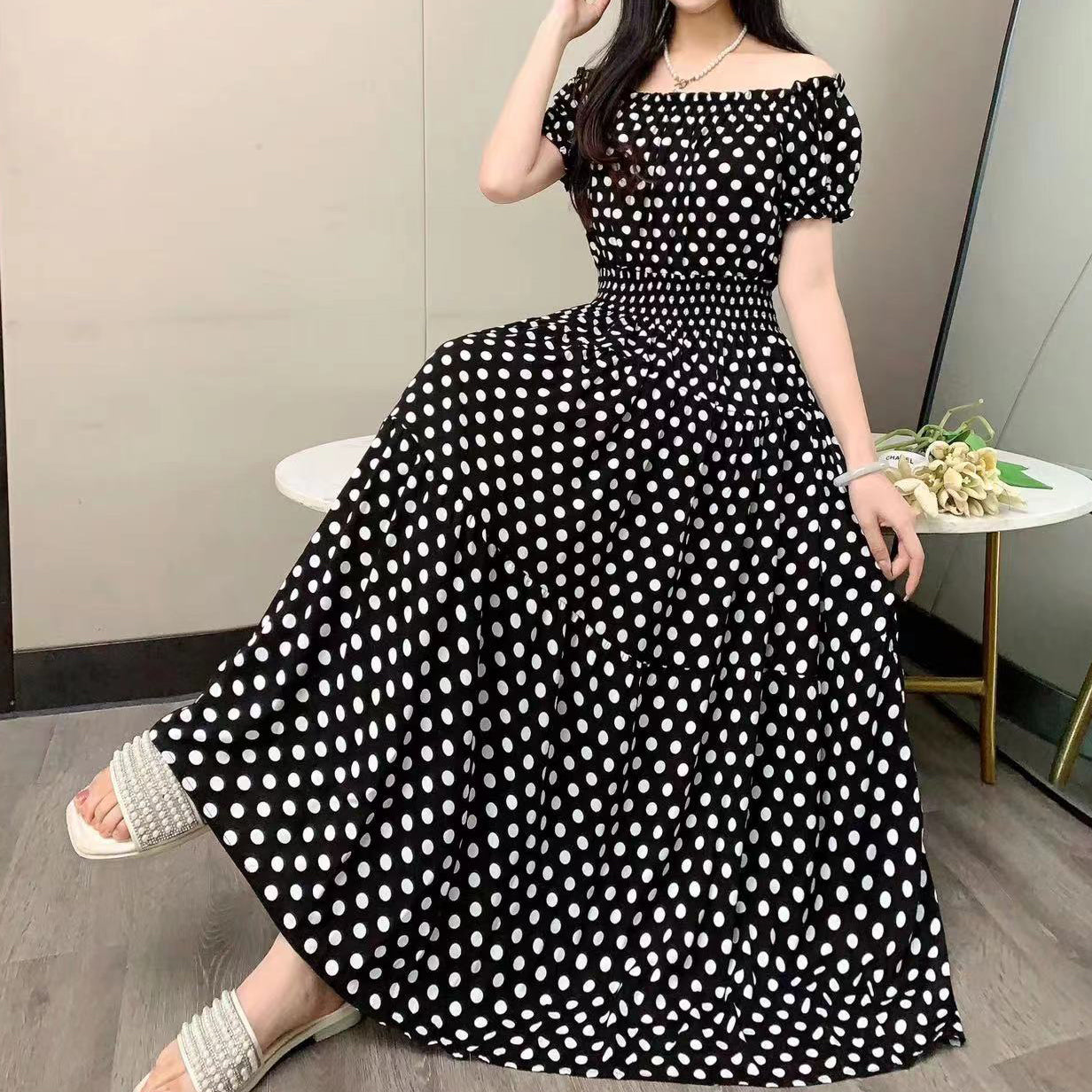 Bohemian Summer Trendy New Elegant Retro Vintage Midi Dress Large Swing Print E image 9